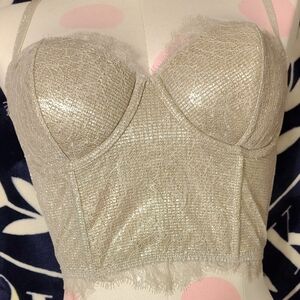 Victoria's Secret Shimmering Lace Bustier VINTAGE NWT VINTAGE RETAIL 59.50